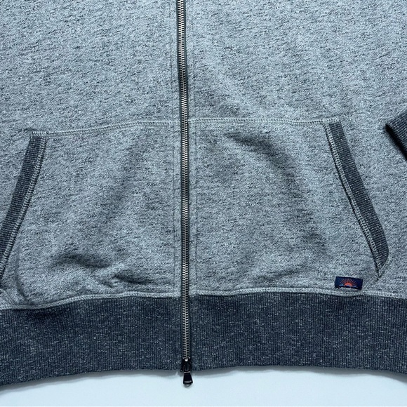 Faherty Full Zip Hoodie Mens Size Medium Gray Cotton Fleece Lined Huckberry - Picture 3 of 13